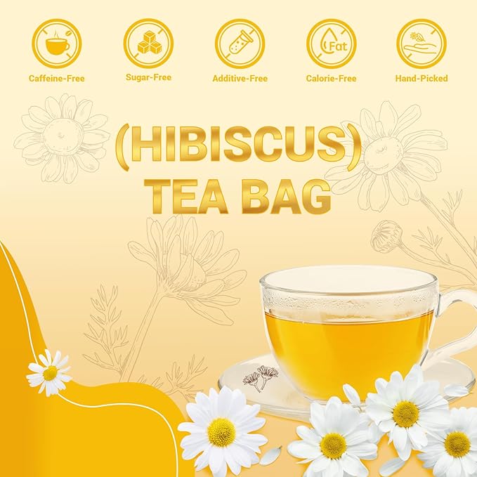 Chamomile Tea Bags, Chamomile Flower Herbal Tea with Sugar-Free, Caffeine-Free, 80 Teabags