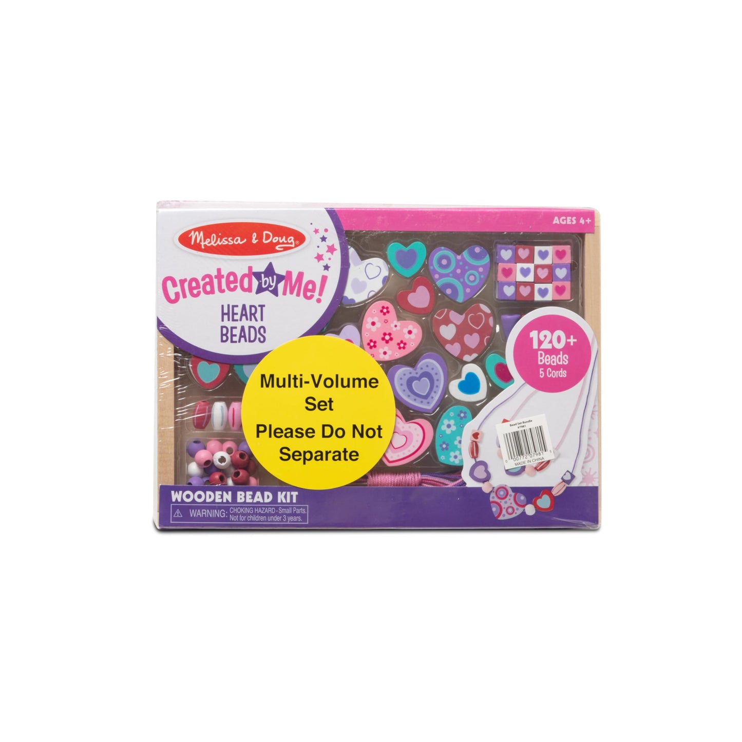 Melissa & Doug Sweet Hearts and Butterfly Friends Bead Set of 2-250+ Wooden Beads