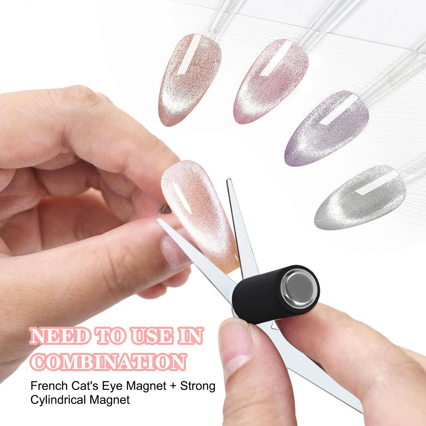 Vnjaoi Cat Eye Magnet + 4-PC Bunny-Shaped Nail Magnet for Cat Eye Nail Art Salon or Home
