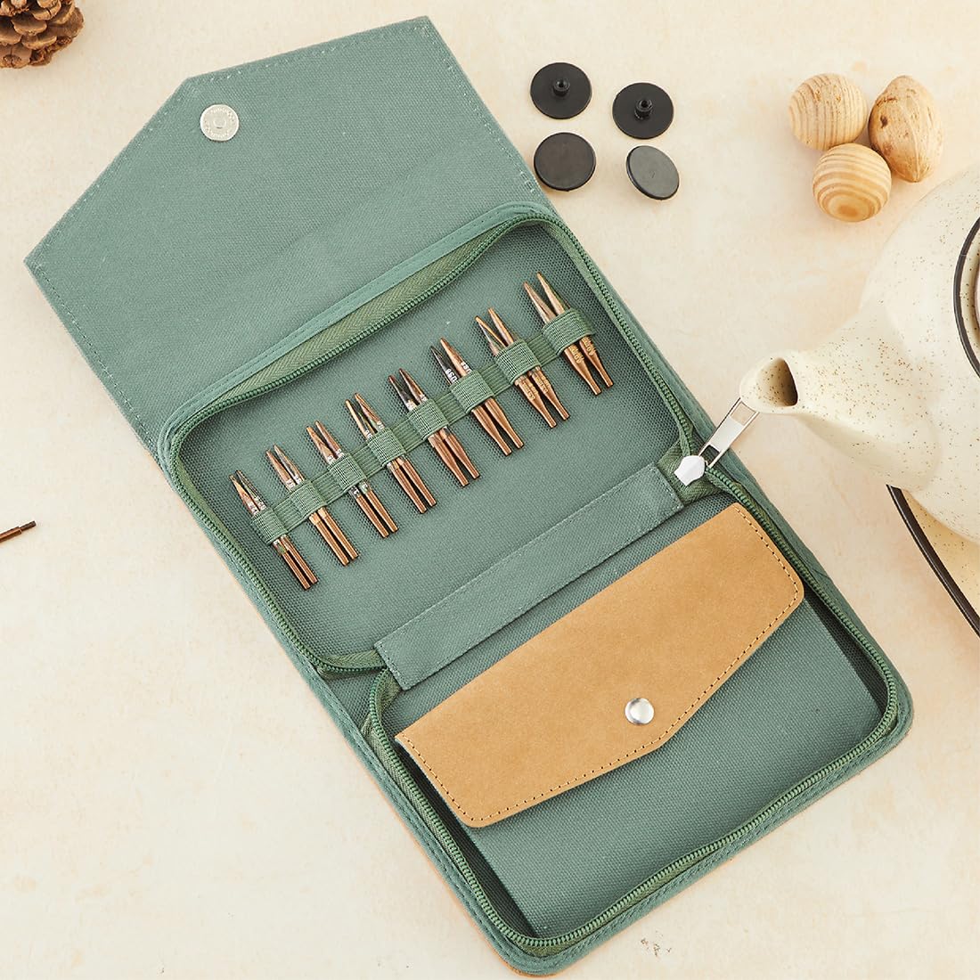 Knitter’s Pride Terra Mini Interchangeable Needle Set 2"" (5cm) – 8 US Sizes (2.5 to 10)
