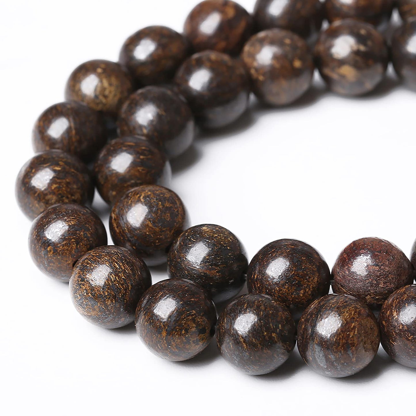 58pcs 6mm Natural Stone Beads Brown Bronzite Gemstone Round Loose Beads for Jewelry Making DIY Bracelet Necklace