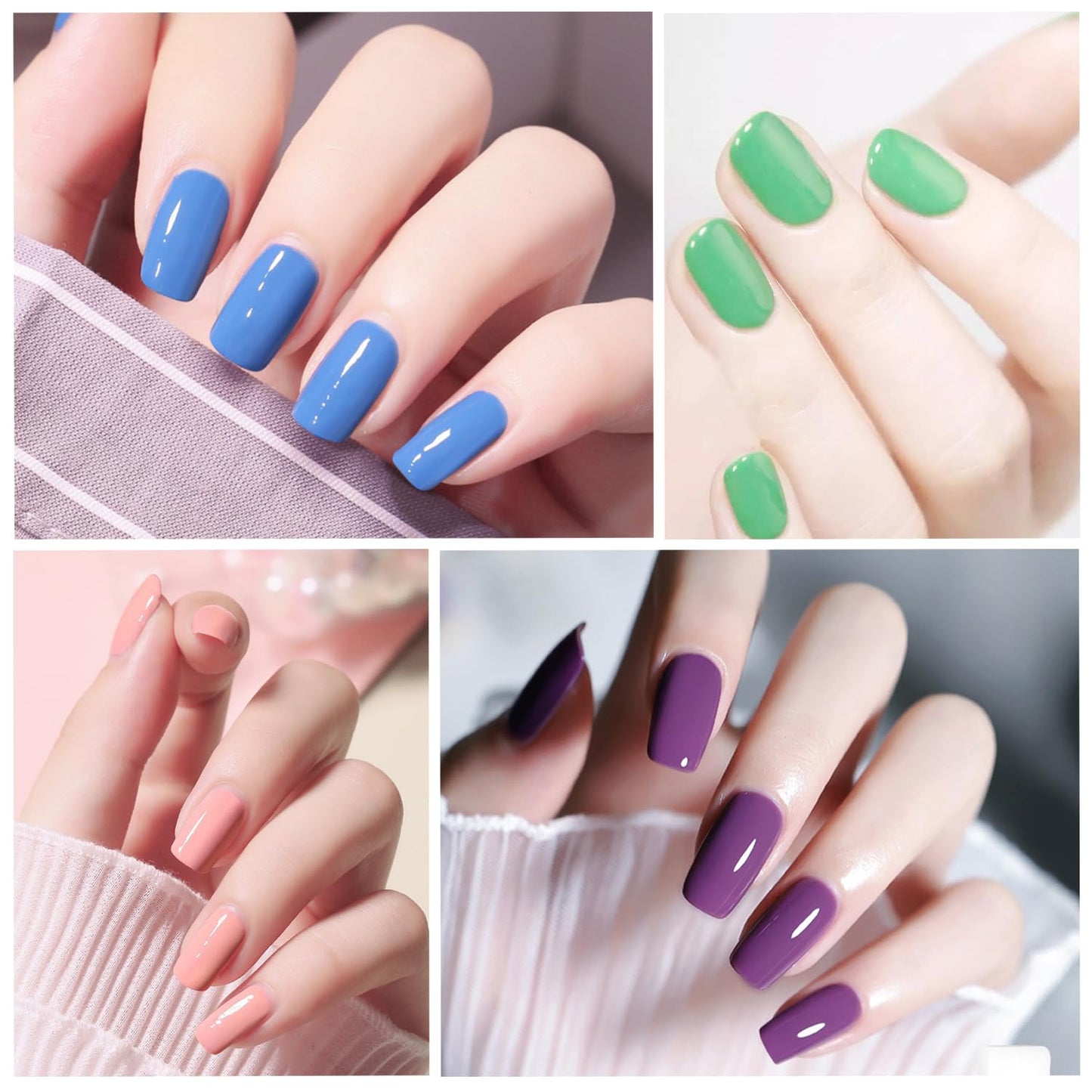 DANNEASY 24 Sheets Polish Stickers Full Wraps for Women Bright Candy Color Fingernails Self Adhesive Strips Gel Nail Strips With File, Cuticle Stick