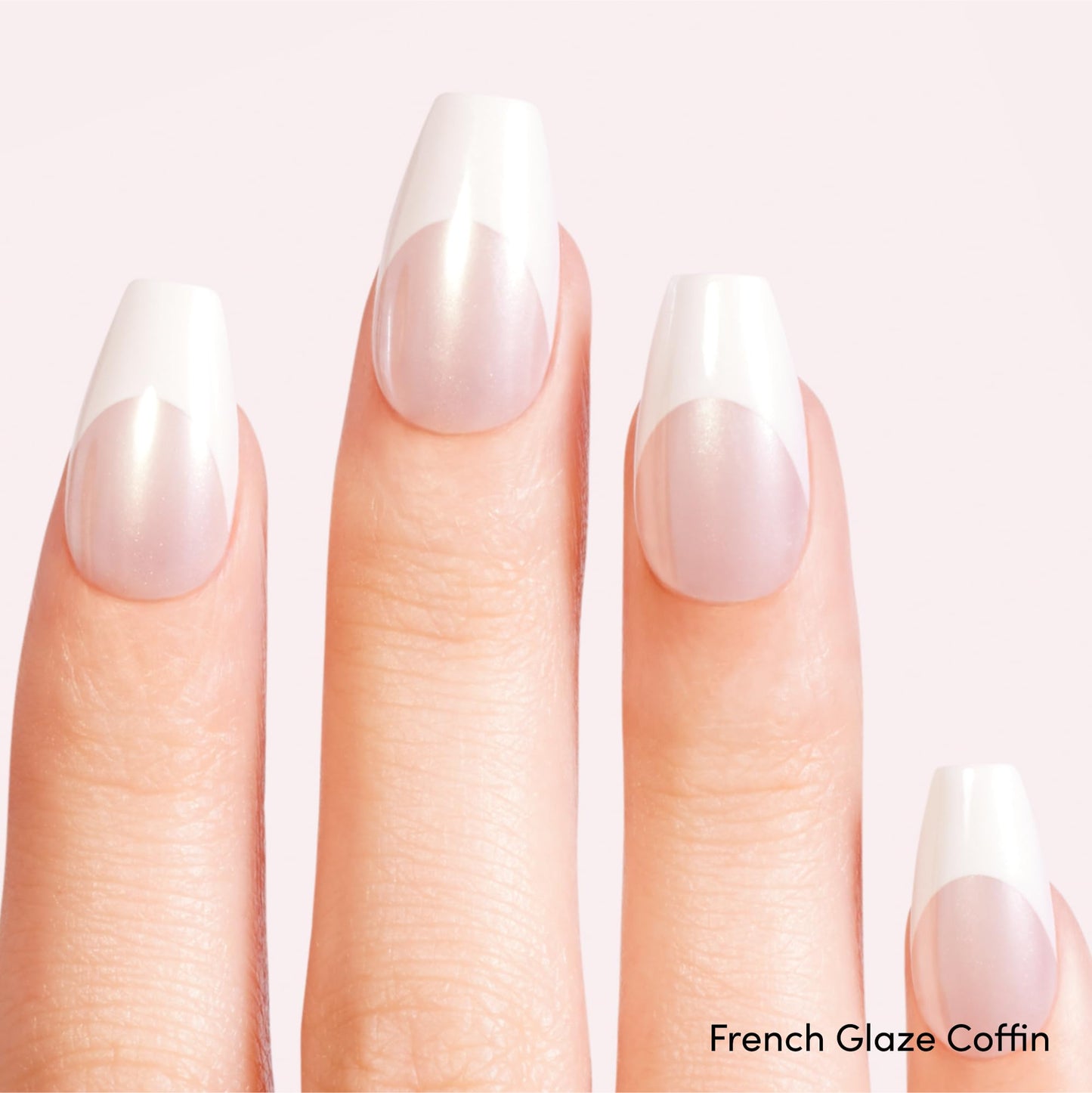 Dashing Diva Magic Press Premium Nail Bundle - Glazed French Collection - Press On Nails - Glaze Coffin & Dipped - Long Lasting Gel - Lasts Up to 7 Days - 2 Sets