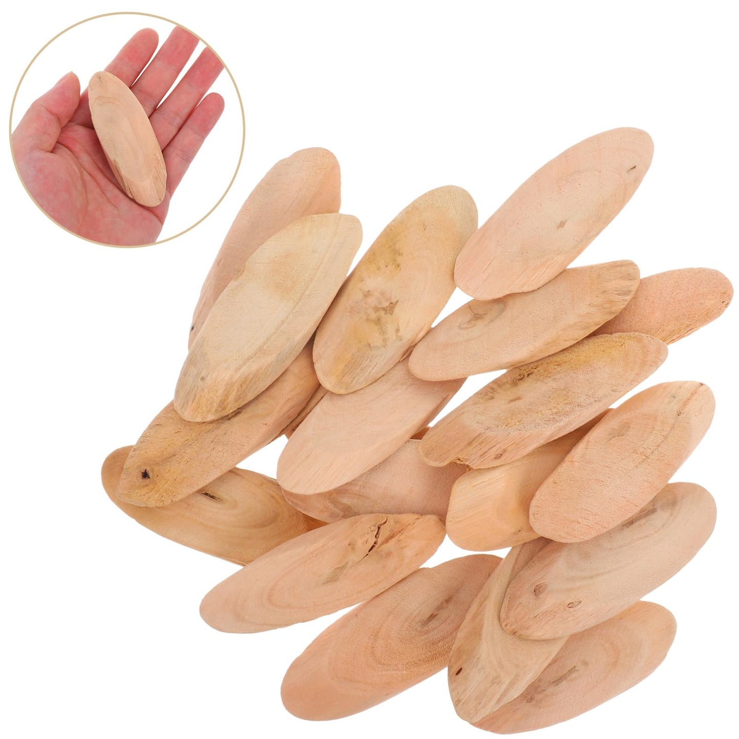 DIYEAH Natural Driftwood Pieces Oval 20 Pcs 3.07X1.06 Inch Rustic Wood Discs for Aquarium Decor DIY Crafts Home Decoration Woodworking Projects