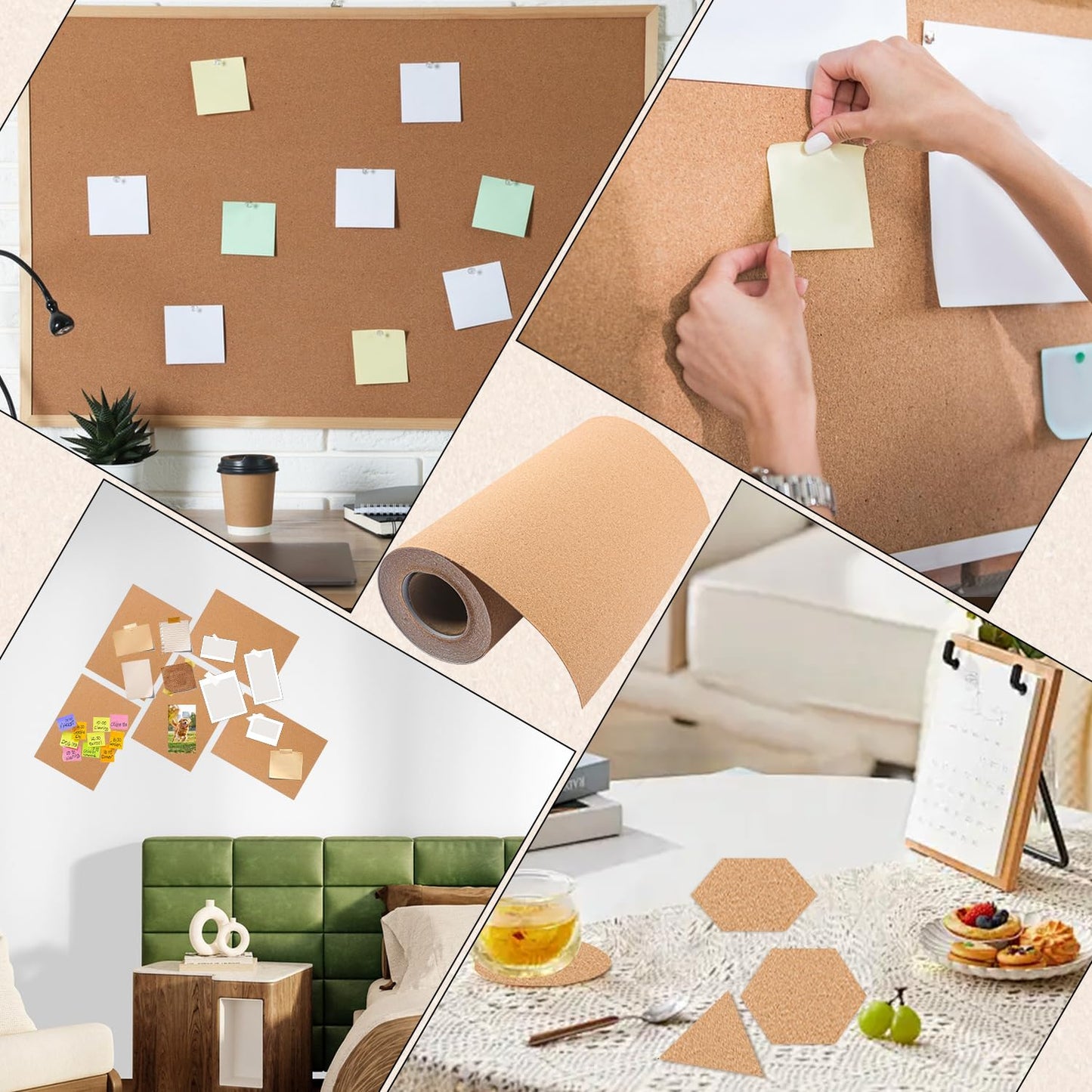 Yiksonyo 26 FT Length Self Adhesive Cork Roll, 17.3 Inch Width Self-Adhesive Cork Board Roll for Crafts, Home, and Office Decor, Easy to Use and Durable
