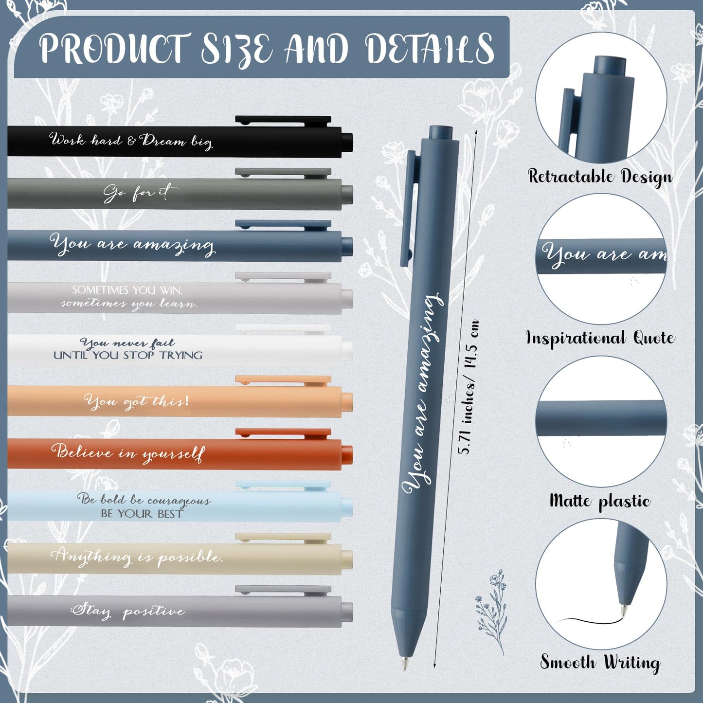 Affrolling 60 Pcs Inspirational Notebooks with Pen Bulk Motivational Mini Notepads Graduation Gift for Teacher Appreciation Gift for Employee Coworker Staff Secretary Assistant Nurse (Neutral Colors)