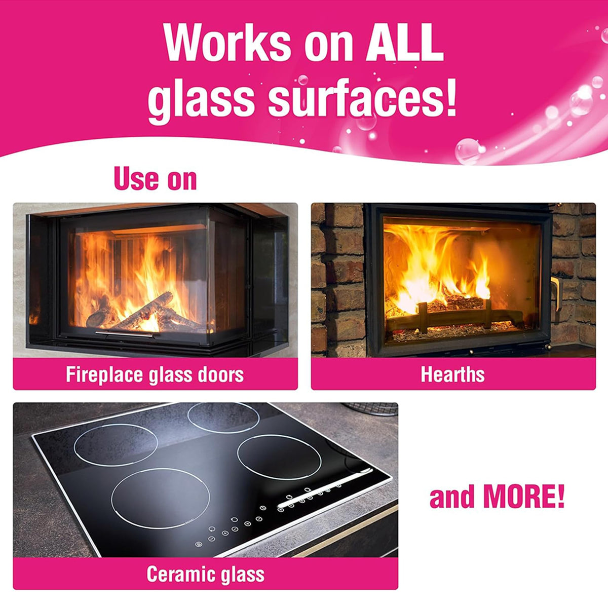 Quick N Brite Fireplace Glass Cleaner Kit with Cloth and Sponge (16 Fl Oz)