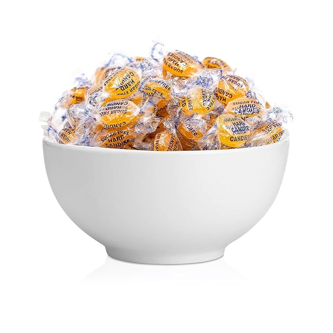 Holiday Sugar Free Butterscotch Hard Candy 1 lb Bag Individually Wrapped Gluten Free, Keto And Diabetic Friendly Gourmet Butterscotch Flavored Candies (16oz)