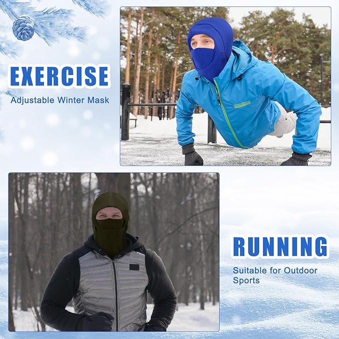 Frienda 8 Pcs Balaclava Ski Mask Men Windproof Warmer Face Covers Adjustable Winter Mask for Men Women