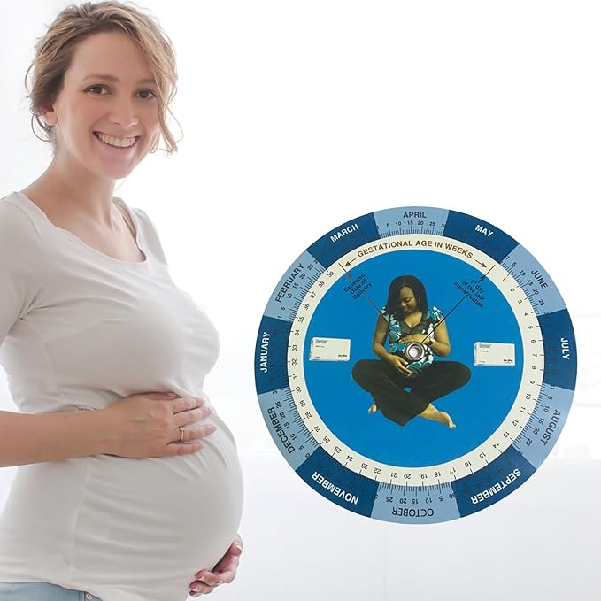 8Pcs Pregnancy Wheel Badge Card, Pregnancy Wheel Due Date Calculator for Doctors Midwives Nurses Pregnant Patients