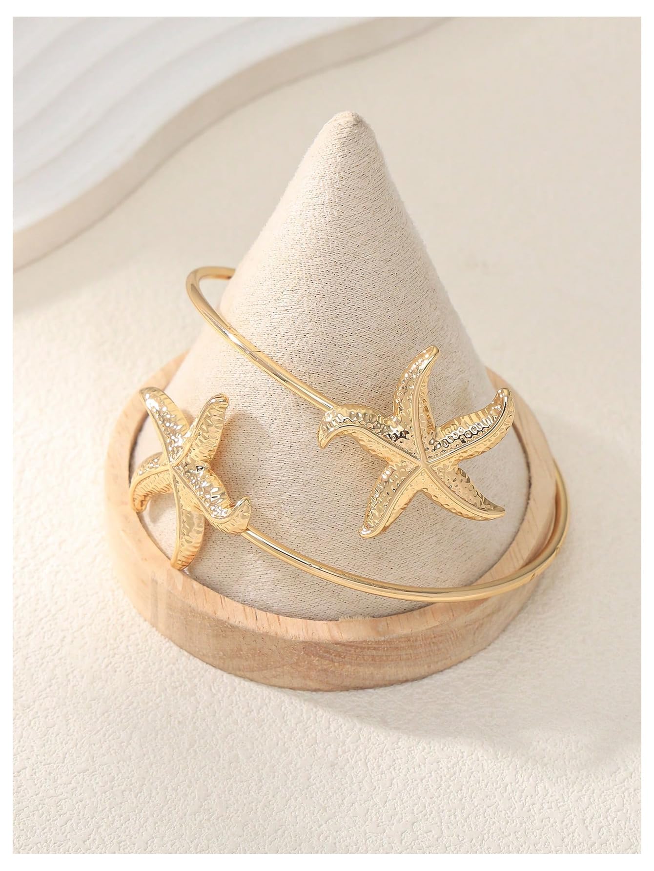 MakeMeChic Beach Gold Arm Cuff Jewelry for Women Bangle Band Armlet Flower Upper Arm Cuff Bracelet Summer Beach Essentials Gold Starfish E One-Size