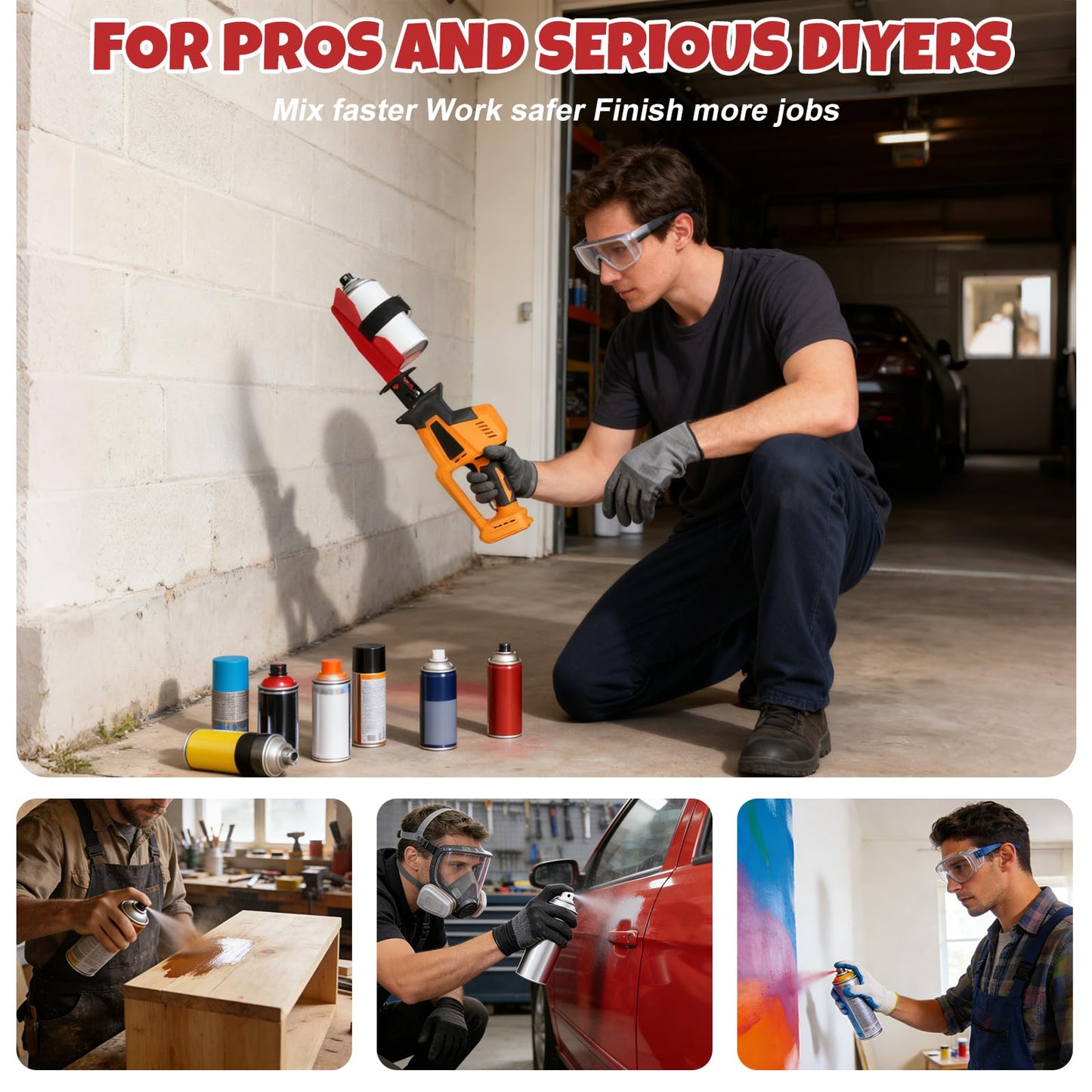Nexigins Secure Spray Can Shaker Attachment Reciprocating Saw Holder Anti Slip Strap Stabilizer Mixing Tool