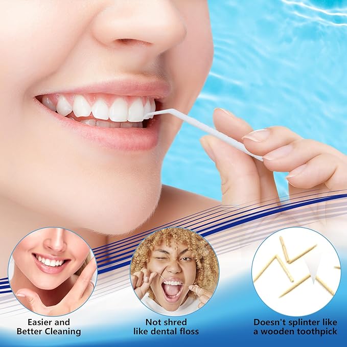 Interdental Toothpicks, Disposable Plastic Curved Hook Toothpicks, Ultra Teeth Cleaning Tool for Daily Care of Removes Plaque and Debris Between Your Teeth 600PCS (Pack of 3)