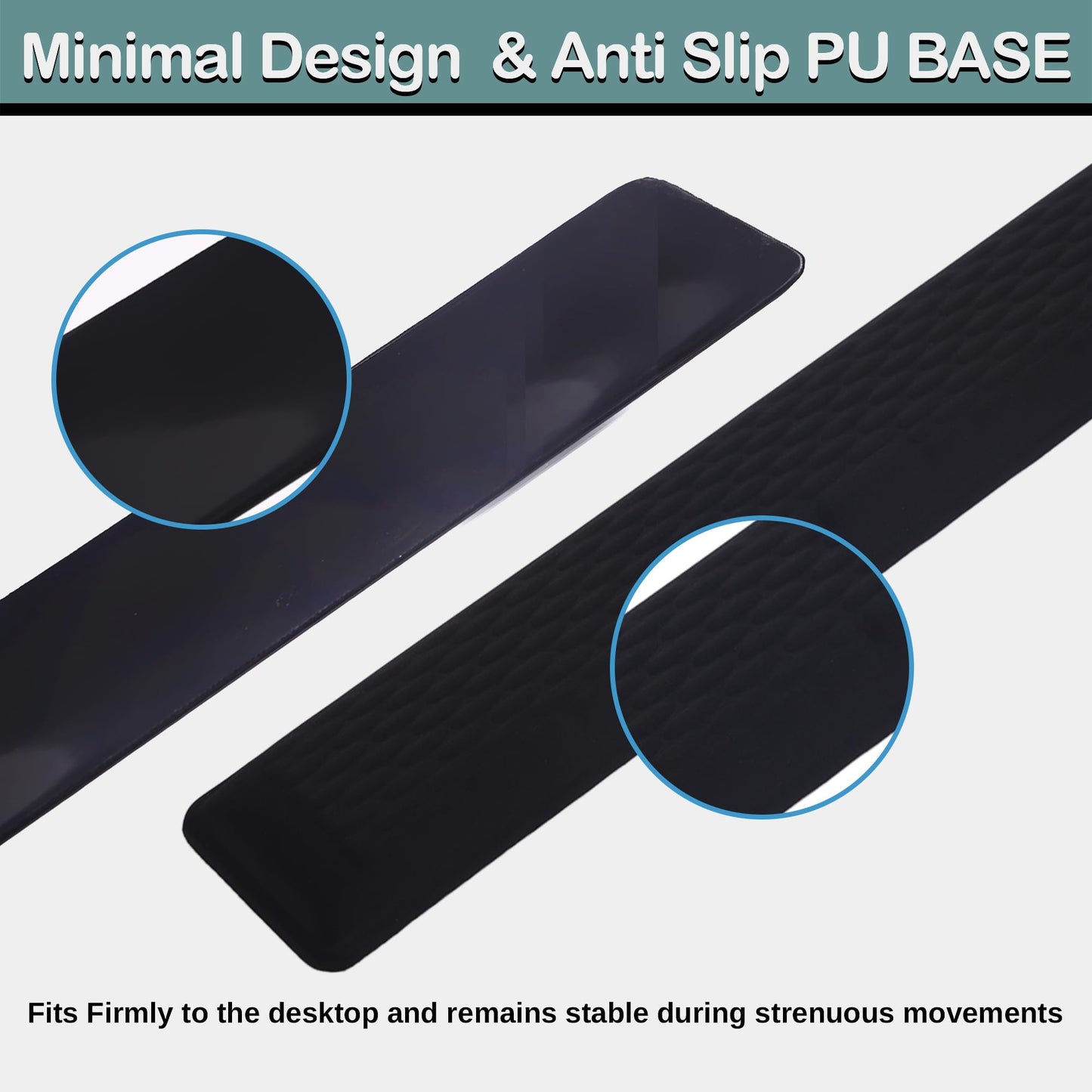Ergonomic Memory Foam Keyboard Wrist Rest Pad, Extra-Wide Black, Soft Non-Slip Arm Cushion for Computer, Laptop & Desk | Pain Relief & Typing Comfort for Office & Gaming Use