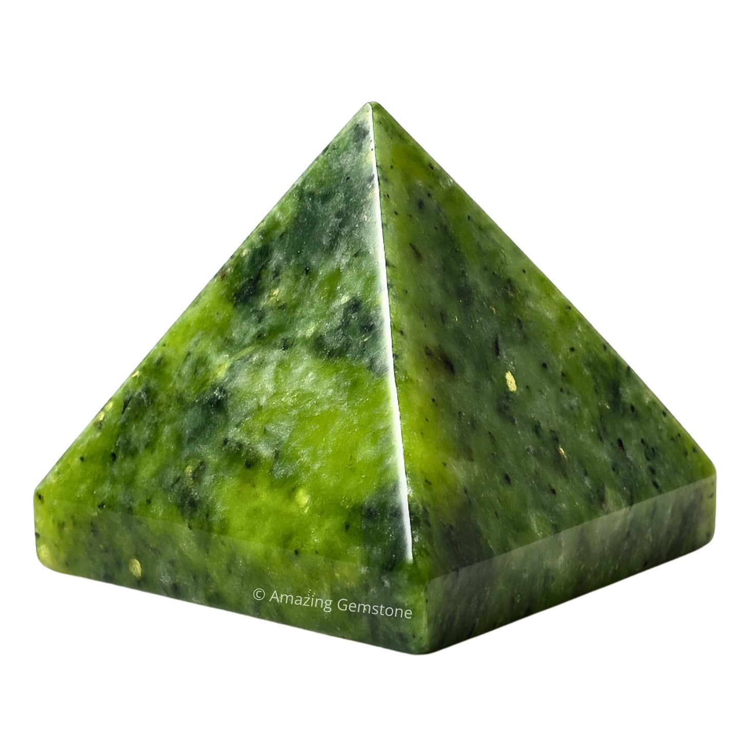 Amazing Gemstone Green Jade Pyramid Crystal Healing Stones - 1" Great Pyramid Figurine of Natural Stone Pyramid for Meditation, Reiki, Chakra Balancing and Crystal Pyramids Grid