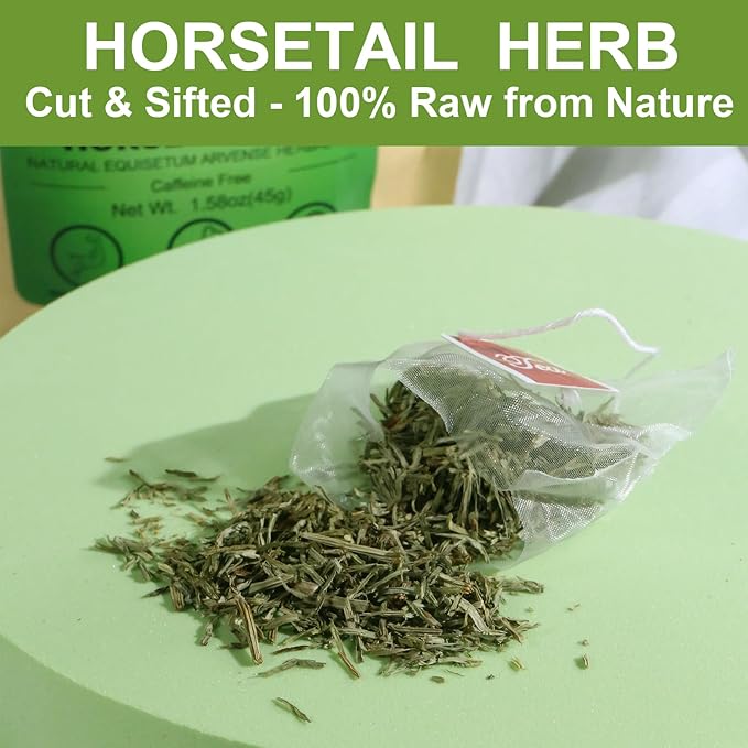 FullChea - Horsetail Tea, 1.5g X 30 Count - Premium Dried Horsetail Herb For Hair & Nail - Non-GMO - Caffeine-free - Natural Cola De Caballo Hierba