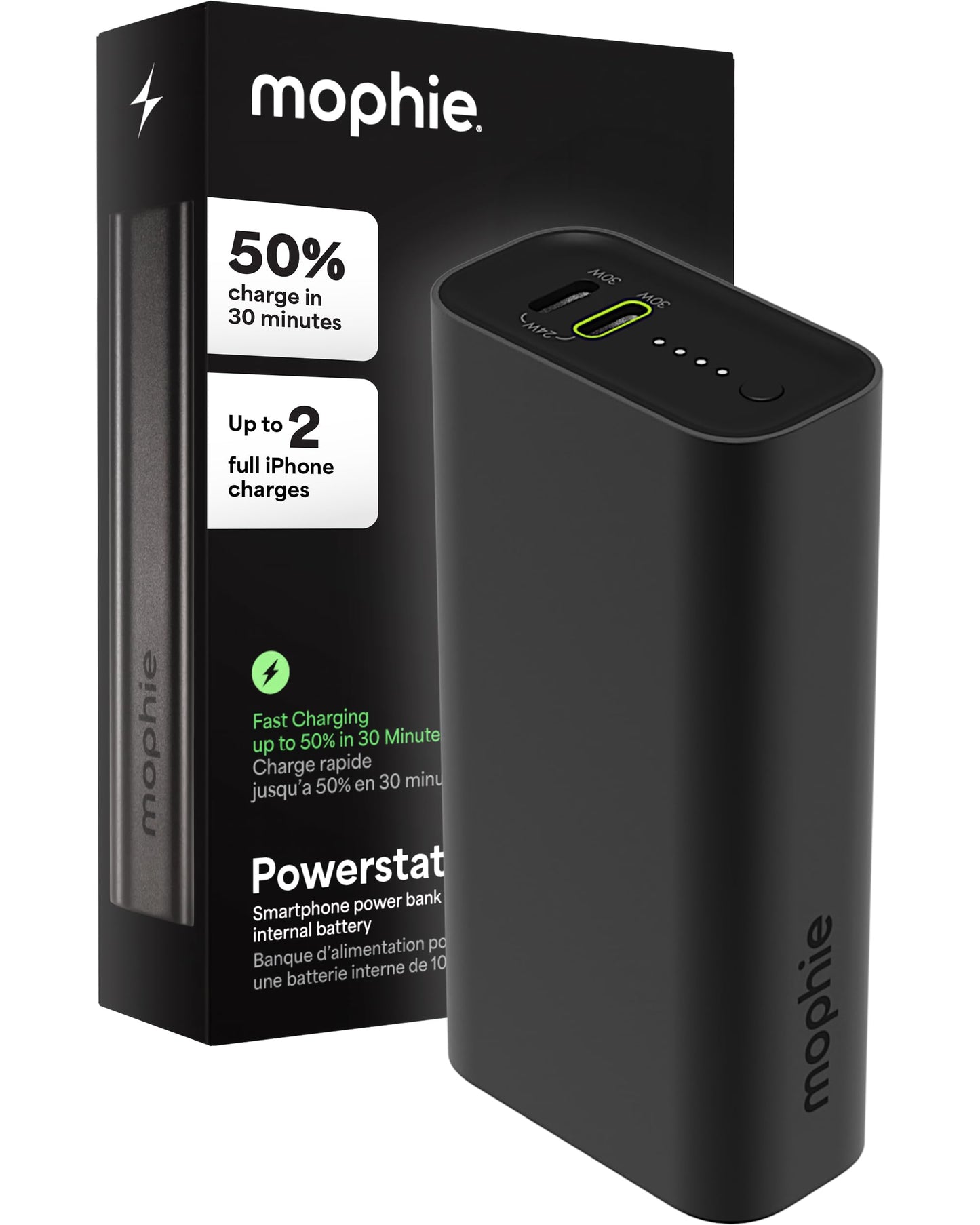 Mophie Powerstation Fast 10,000mAh Power Bank | Faster Charging | 30W, Multi-Device