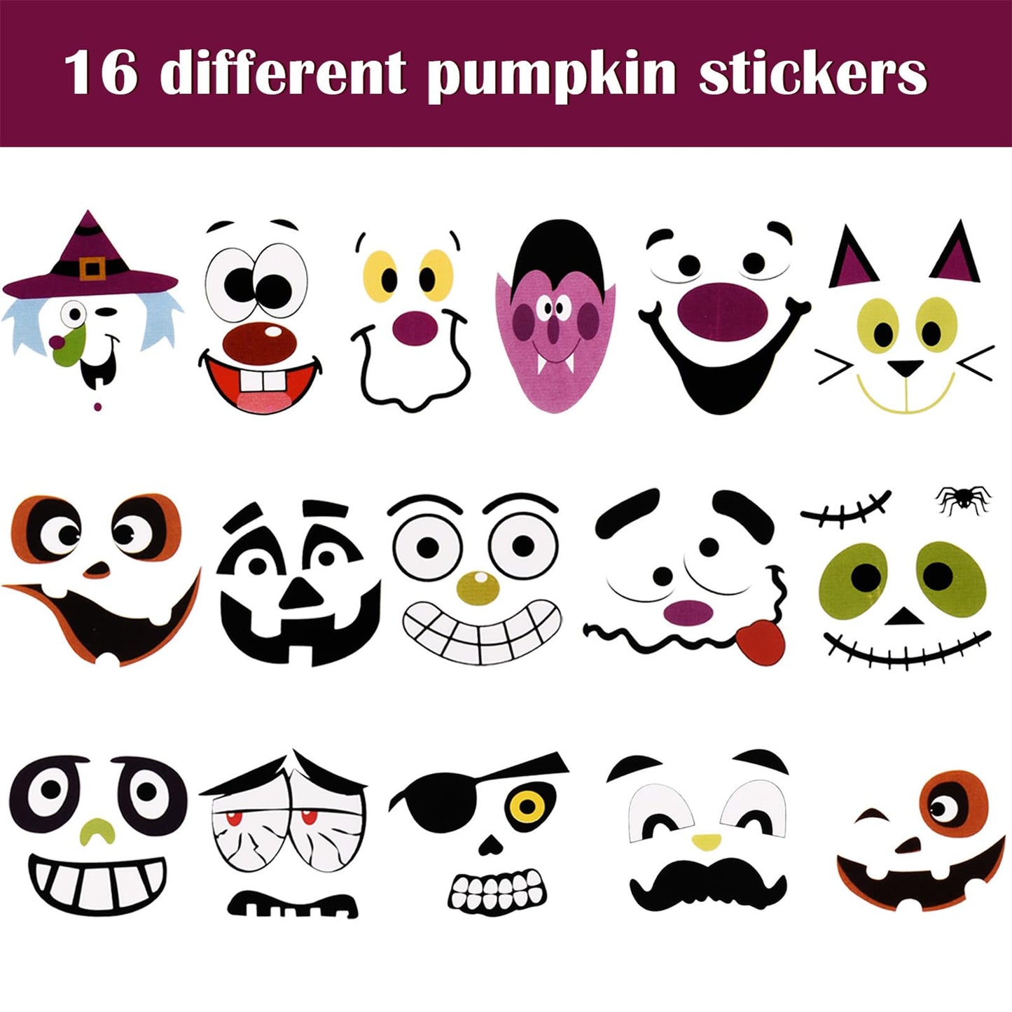 Sumind 32 Pieces Halloween Foam Pumpkin Craft Kit and Pumpkin Foam Stickers Self Adhesive Stickers for DIY Crafts Fall Halloween Party Decorations(Cute Style)