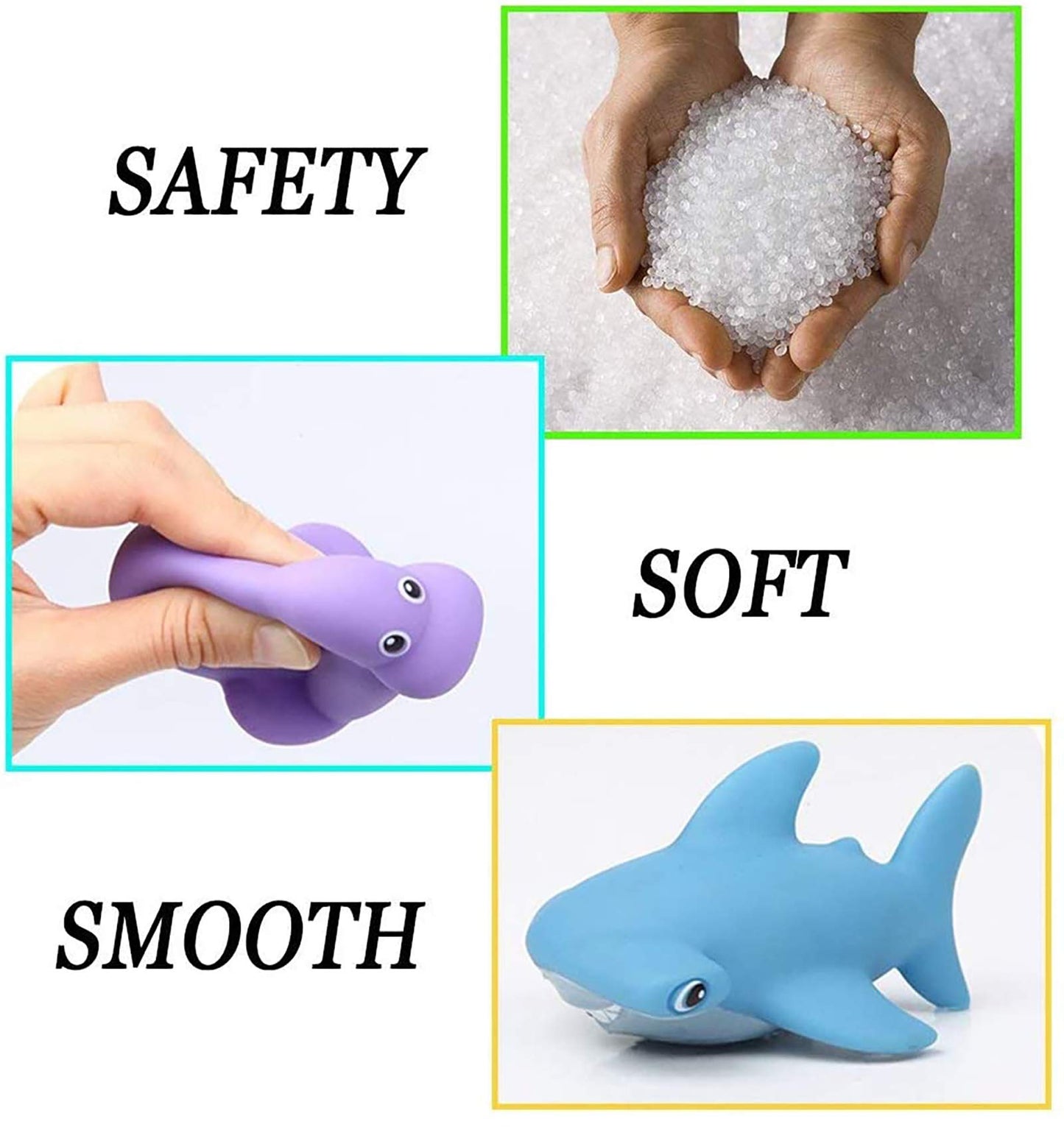 Bath Toy, Water Spraying Discoloration Floating Animals, Bathroom Pool Accessory, Shark Fishing Play Set for Babies and Kids