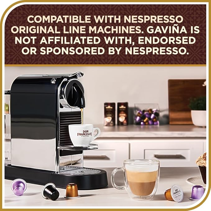 Don Francisco's Clasico Espresso Pods: 40 Recyclable Aluminum Capsules, Intensity 9 Dark Roast, Compatible with Nespresso Original Line Machines - Bold Cuban-Style with Spicy Chocolate Notes