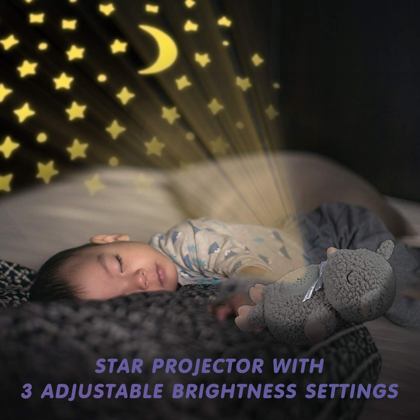 BEREST Baby Sleep Soother with Projector Night Light & Auto-Off Timer, Musical Sheep Plush Toy with White Noise, Heartbeat, Shushing, Lullabies for Newborns, Infants Shower Gift