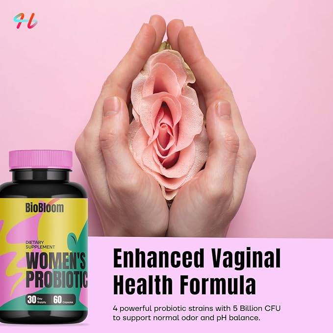 BioBloom Vaginal Probiotics for Women | pH Balance with Prebiotics & Lactobacillus Probiotic Blend Women's Vaginal Health Supplement | Promote Healthy Vaginal Odor & Flora (30 Servings)