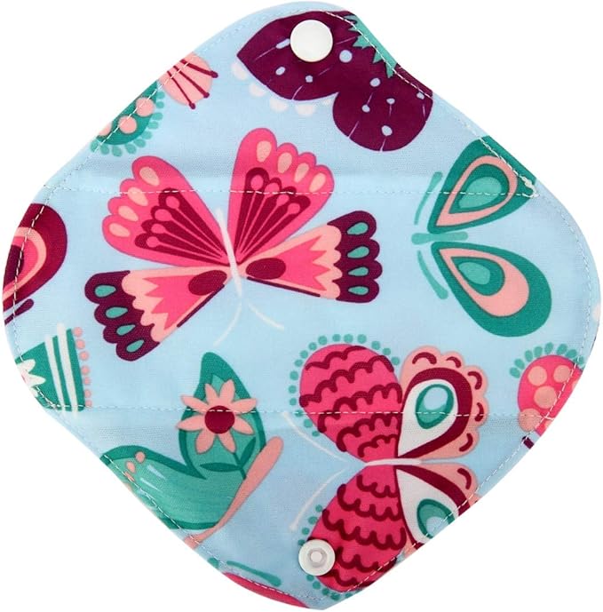 5 XS Panty Liners 1 Wet Bag Cloth Menstrual Pads Reusable Washable (Feather, XS Panty Liners)