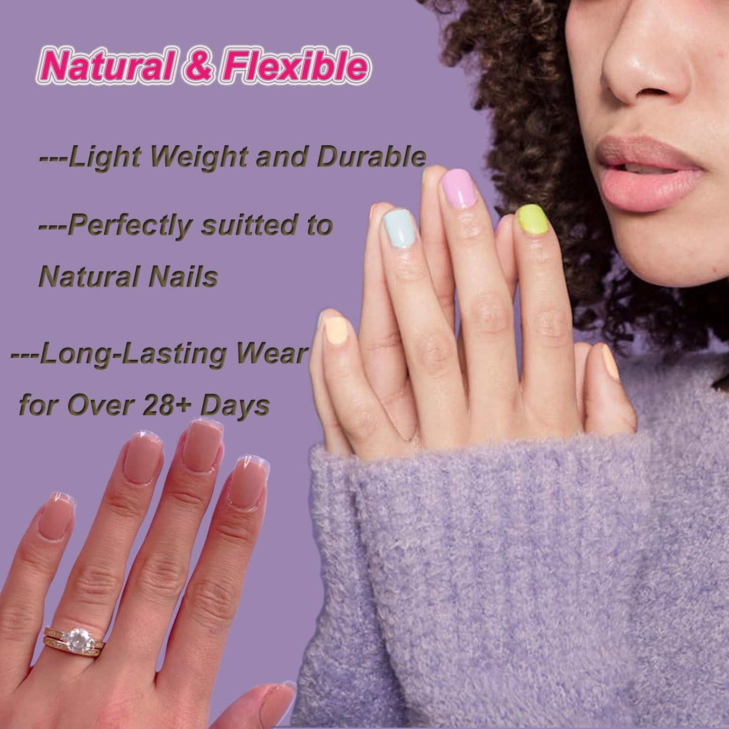 Short Square Gel x Nail Tips Kit, 552pcs Press on XS Short Square Gelly Tip with Portable U V light, 5 in 1 UV Gel Glue for Nails, Full Cover Nail Art Extensions DIY Manicure Set for Women
