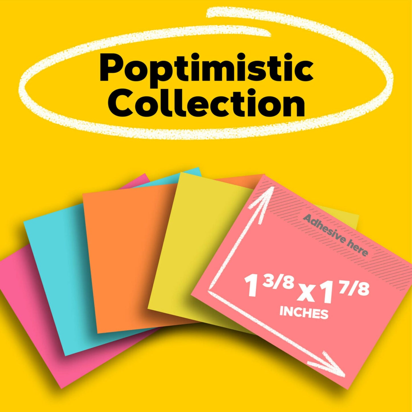 Post-it Mini Notes, 1 3/8 in. x 1 7/8 in., 24 Sticky Notes Pads, 100 Sheets per Pad, Poptimistic Collection, School Supplies and Oﬃce Products, The Original Post-it Note