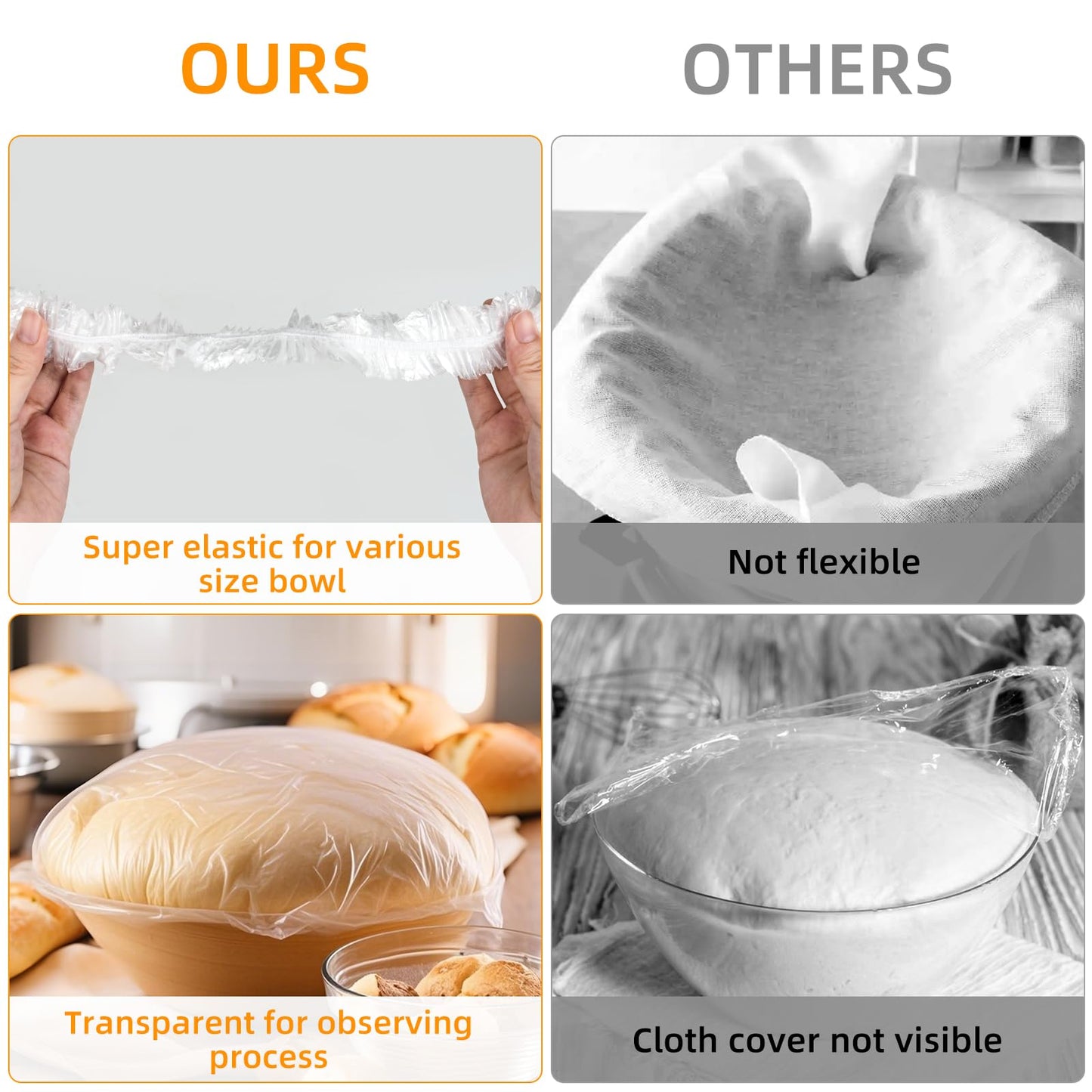 Plastic Bowl Covers Xl - 100 Count - Plastic Bowl Covers Elastic Reusable - Covers 10-19 Inch Bowls/Plate,Large Bowl Cover, Multi-Purpose Kitchen Outdoor Must-Have
