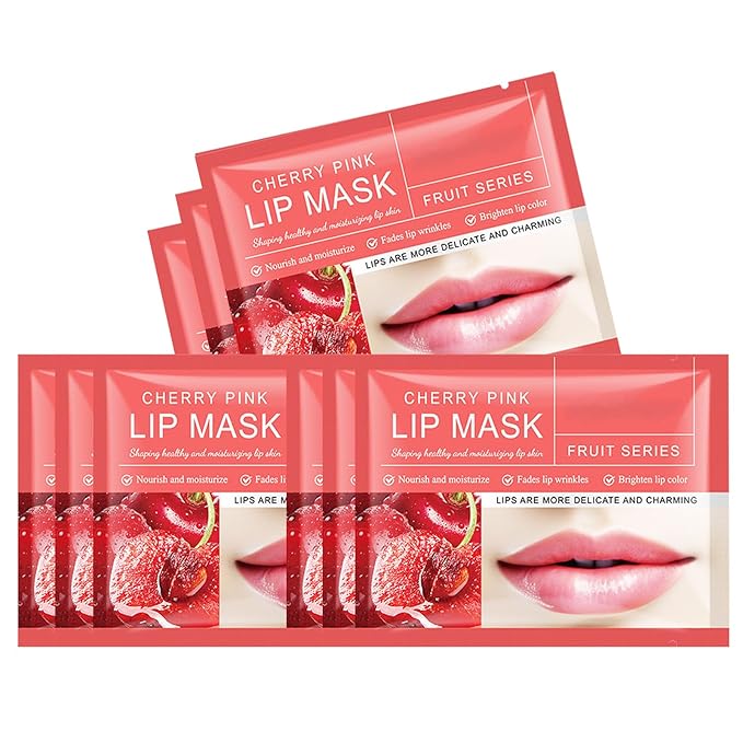 Lip Mask, 30PCS Collagen Care Gel Pads for Moisturizing,Reducing Chapped,Smoothing,Fine Lines,Remove Dead Skin Moisture Essence Make Your Dry Lips Attractive Sexy Cherry