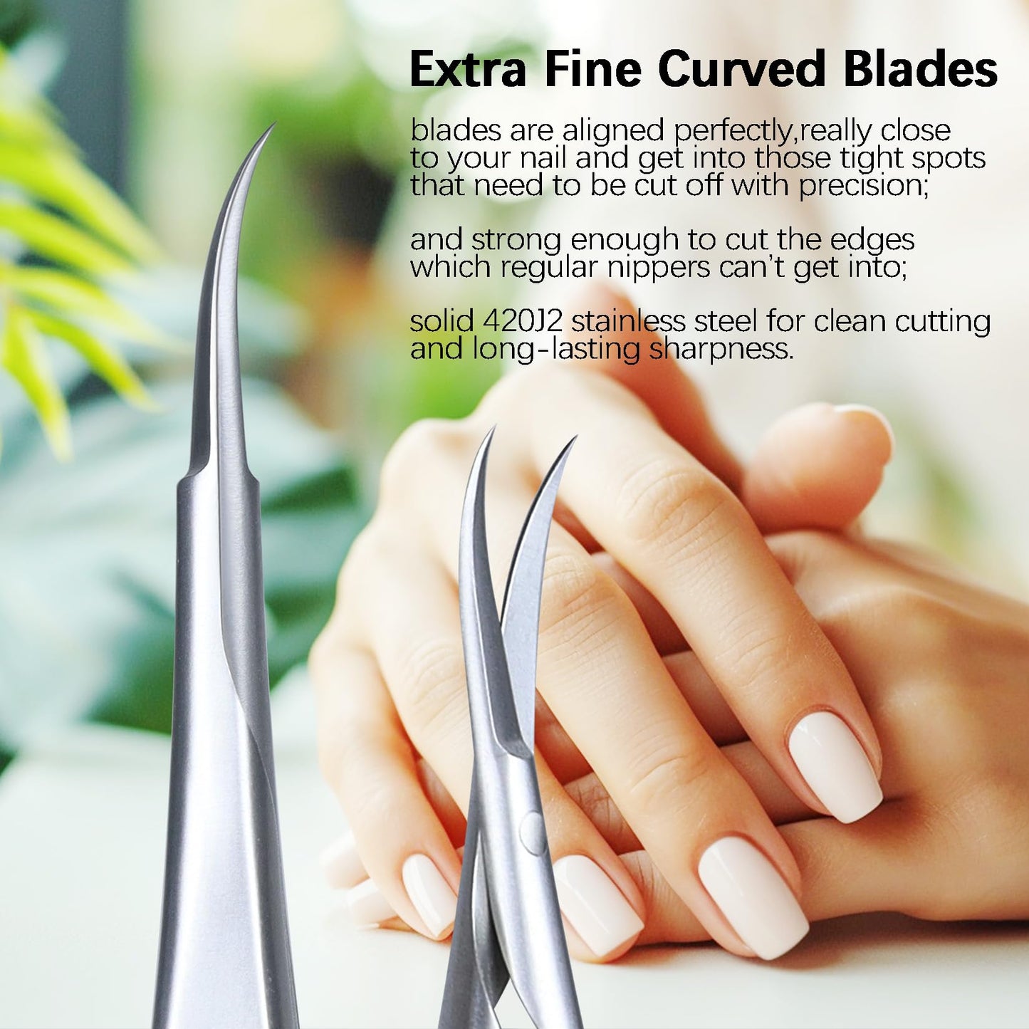 XGIZMOO Cuticle Scissors Extra Fine Curved Professional Ultra Sharp Precise Pointed Tip Cuticle Trimmer Cutter for Hang Nails and Dry Skin