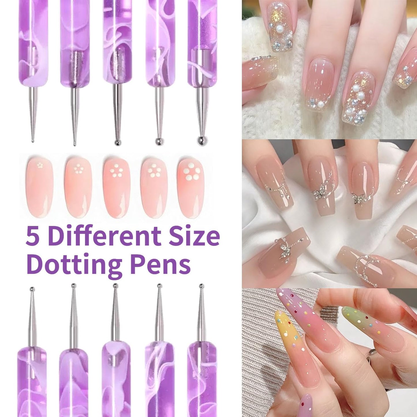 28Pcs Purple Handle Nail Art Brush Set - All-in-One Manicure Tool Kit with Cuticle Brush, Dust Brush, Liner Brush & Builder Gel Brushes for Salon & DIY Nail Art