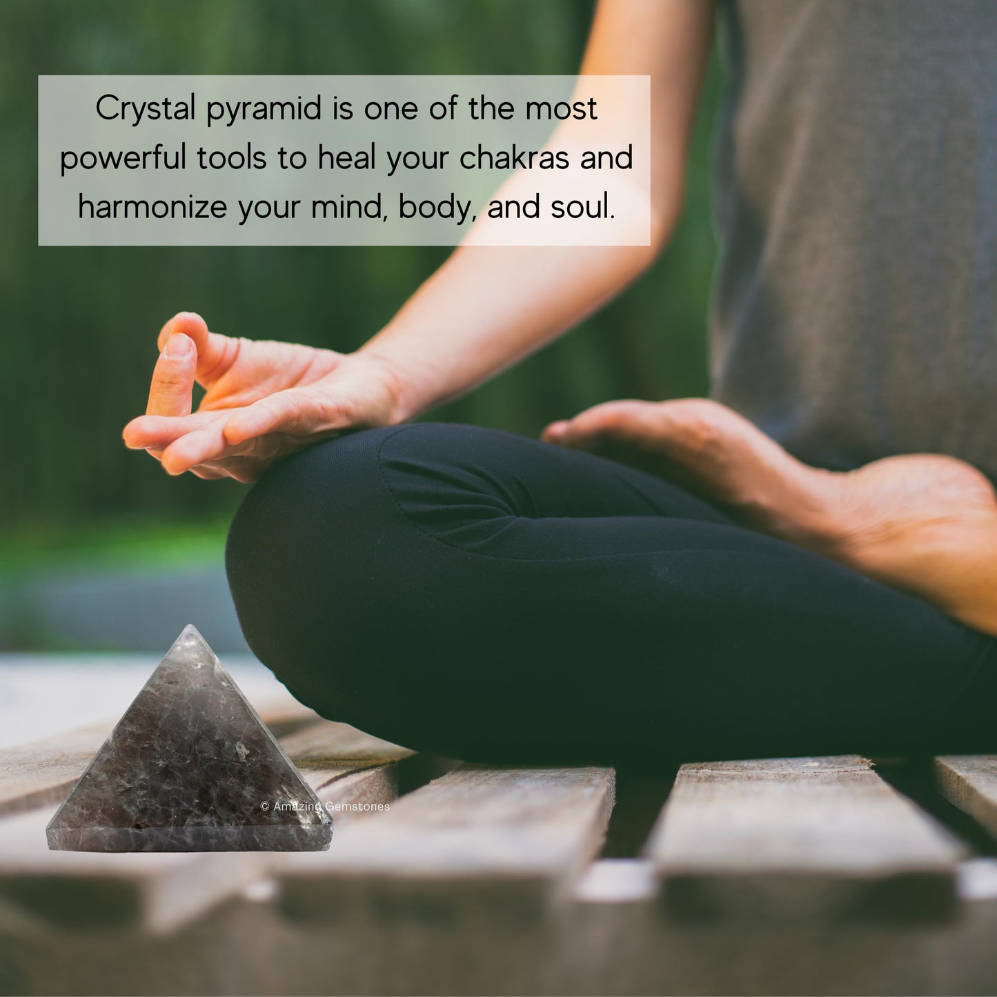 Amazing Gemstone Smoky Quartz Pyramid Crystal Healing Stones - 1.5" Great Pyramid Figurine of Natural Stone Pyramid for Meditation, Reiki, Chakra Balancing and Crystal Pyramids Grid