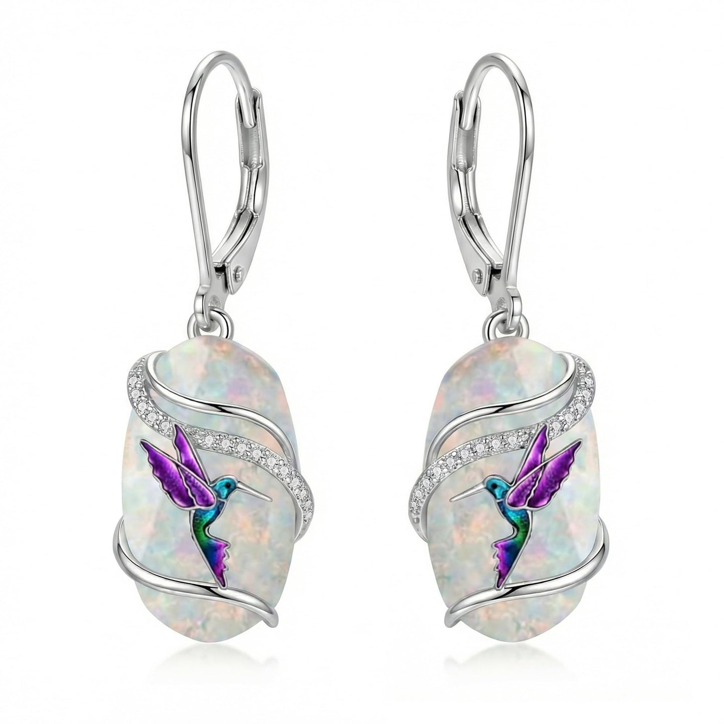 ONEFINITY Opal Hummingbird Earrings Opal Earrings Hummingbird Jewelry Gifts for Women