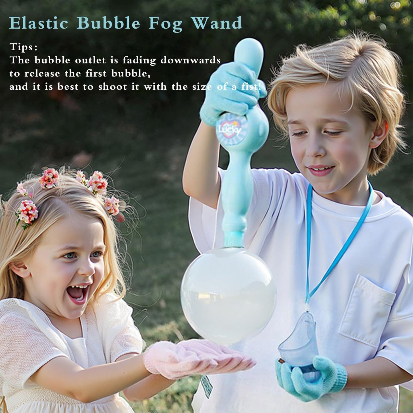Elastic Bubble Fog Wand,Fog Bubble Machine,Bubble Machine,Fun Science Experiments, Kids Toys, Parent-Child Interaction(Blue)