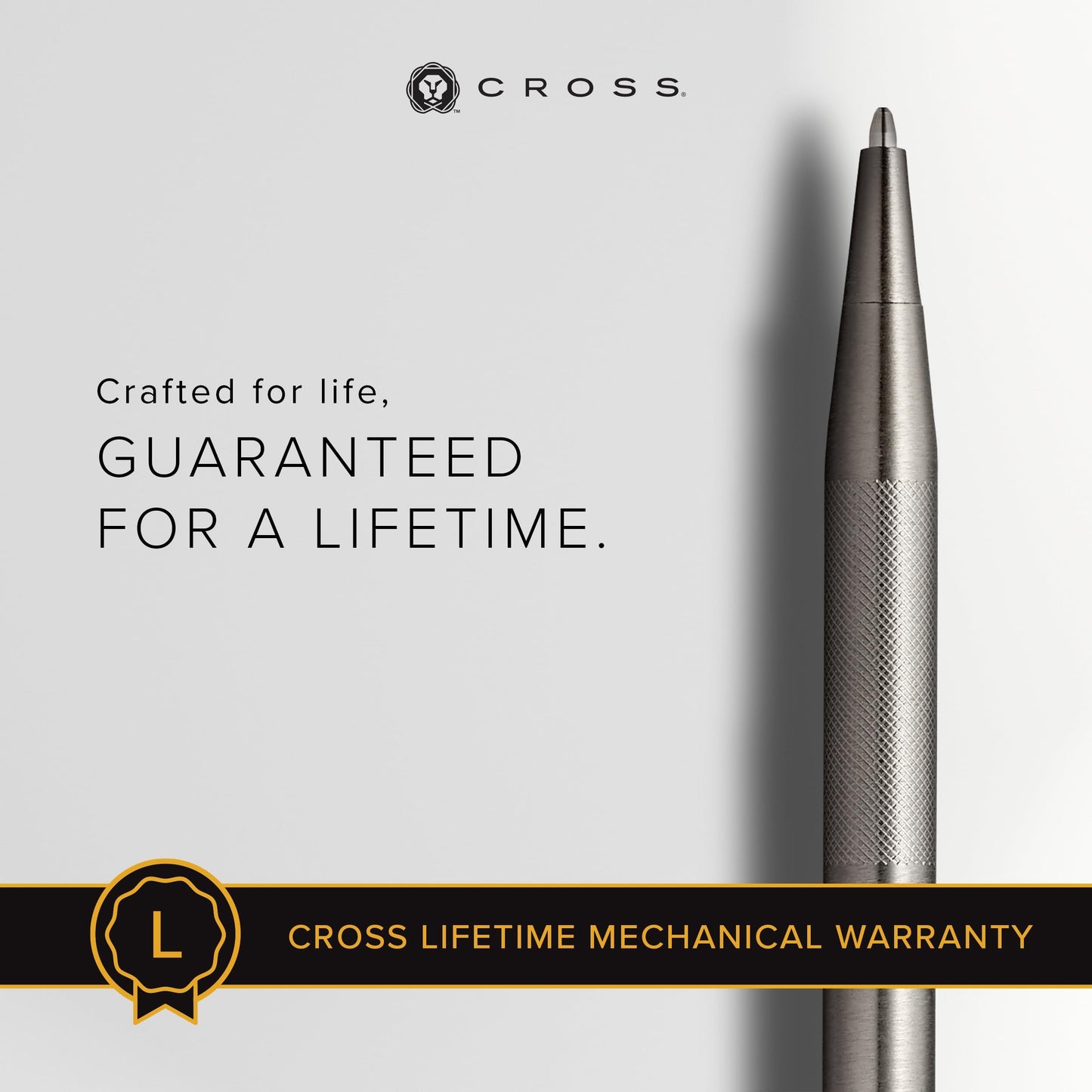 Cross Classic Century Refillable Ballpoint Pen Presented in a Luxury Gift Box - Medium Point, Black Ink, Titanium Gray Micro-knurl