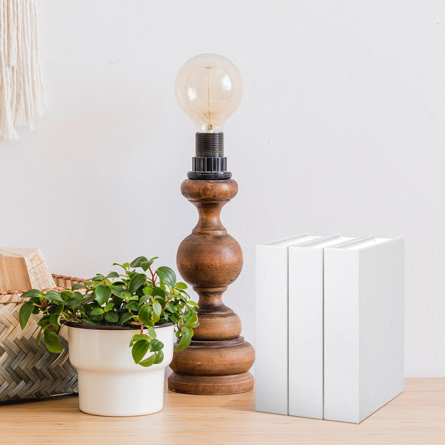 Tioncy 3 Pcs Fake Book Box Neutral Linen Book Box Decorative Faux Prop Storage for Farmhouse Home Decor shelf Table Card Photo DIY Keepsake Gift(8.6 x 6.1 x 1.8 Inch,White)