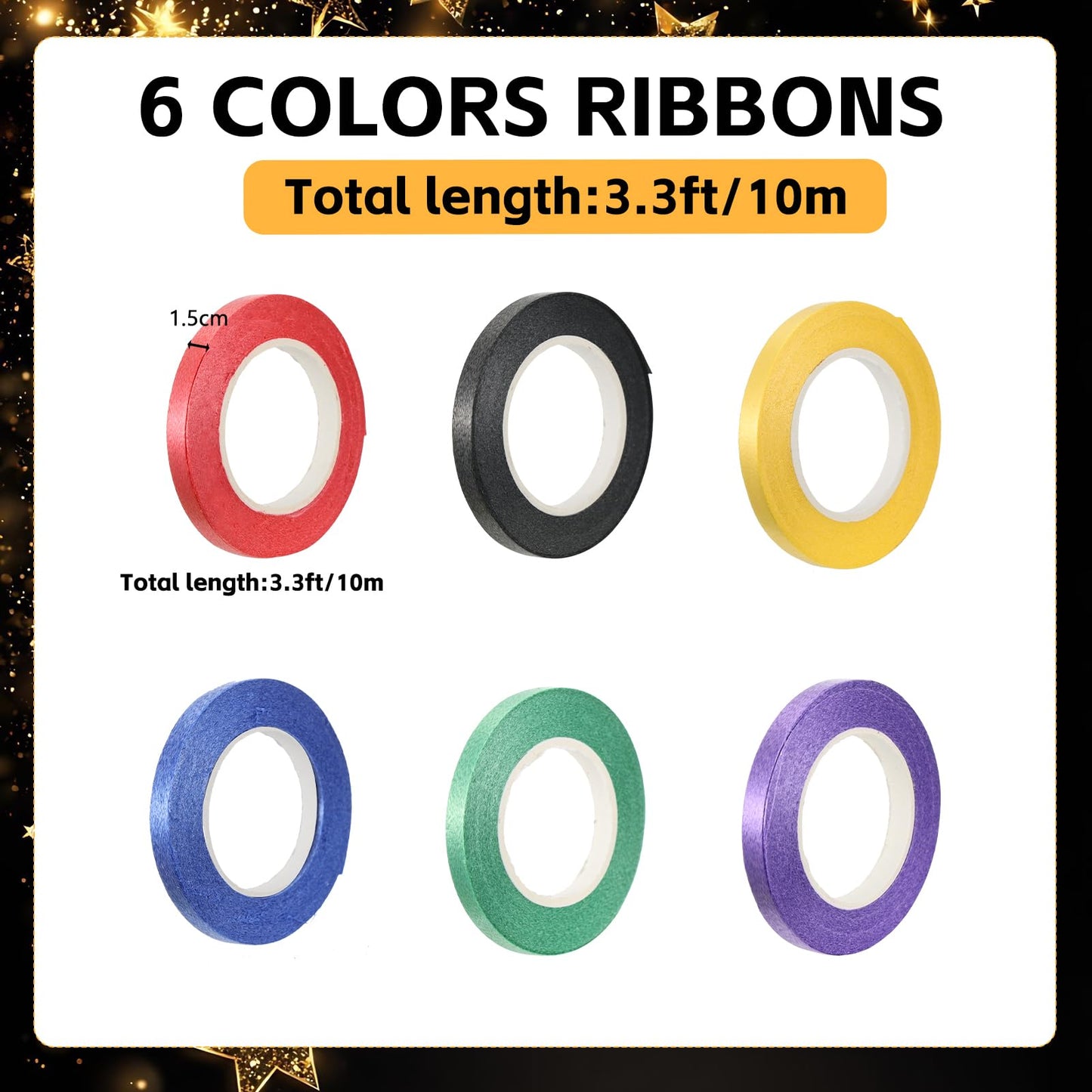 HFYZZ 2 Rolls Graduation Candy Lei Making Kit - 262 FT Candy Lei Netting Tubing with 6 Rolls Colorful Ribbons, Clear Candy Lei Making Kit for DIY Graduation Wreaths Packing Snacks