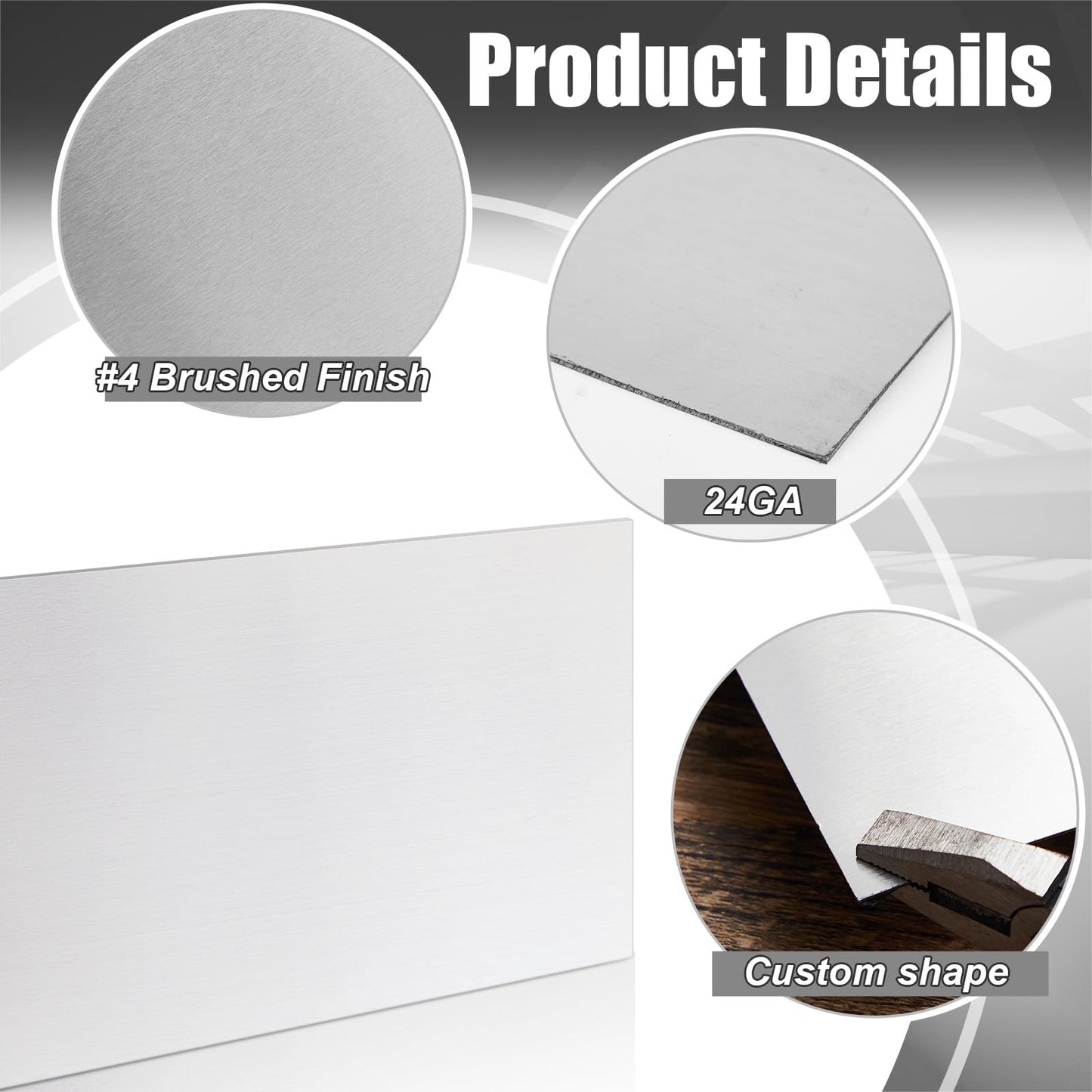 MorningRo 1 Pcs 430 Stainless Steel Sheet Metal 12 x 9 Inches 24ga Metal Plates Panel #4 Brushed Finish Magnetic Mount Board Wall Food Truck Restaurant Crafting Kitchen Floor Trailer Garage Gym