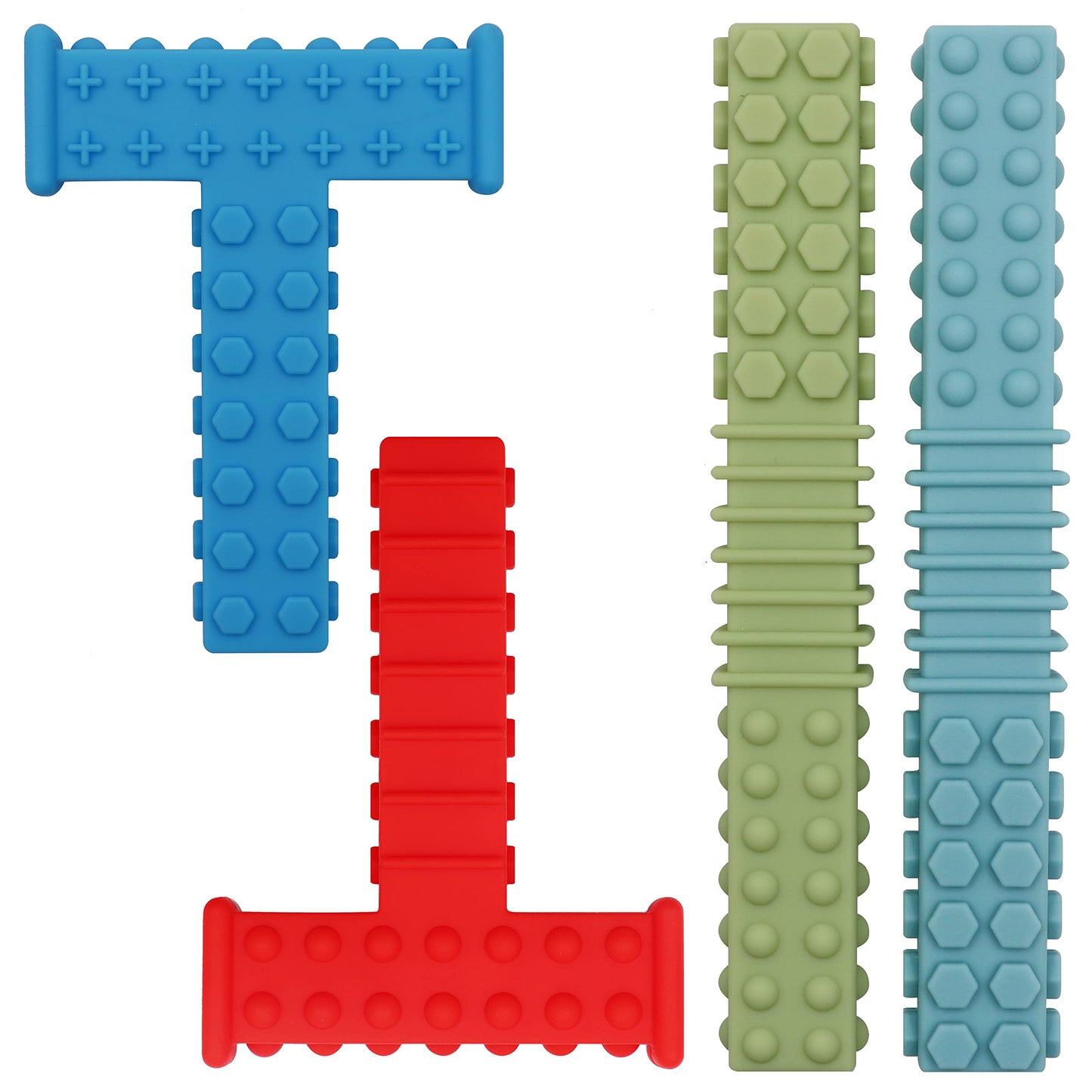Sensory Chewy Toys for Autistic Children, 5 Pack Chew Sticks for Kids with Autism, ADHD, SPD, Chewies with Special Needs, Silicone Tubes Teething Toys for Babies
