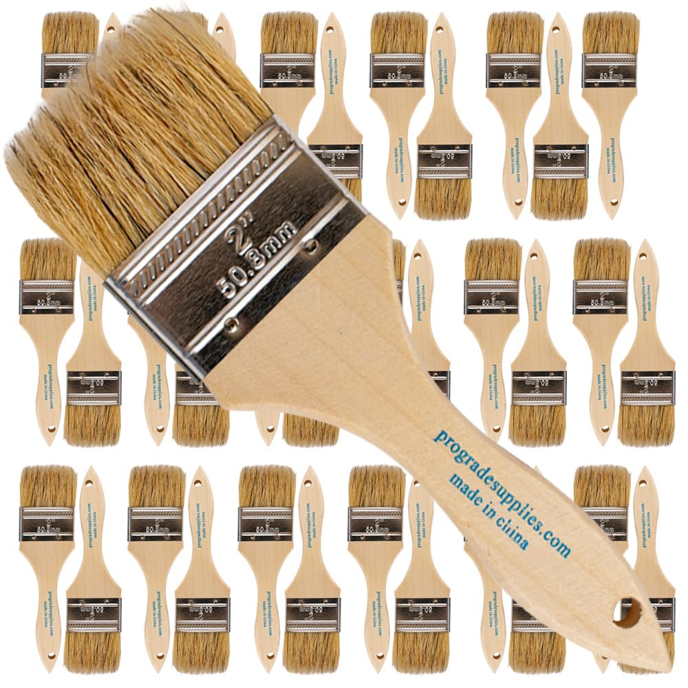Pro Grade 2" Chip Brushes – Disposable Paint Brushes (36 Pack) Contractor Pack for Paint, Stain, Glue & Epoxy