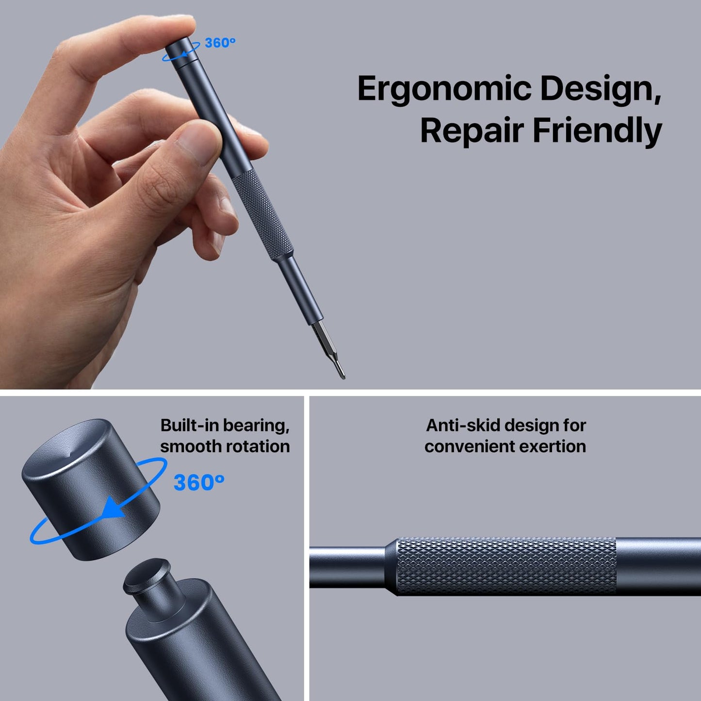 AXTH 128-in-1 Precision Screwdriver Set, Professional Magnetic Mini Repair Tool Kit for Phone, Computer, Watch, Laptop, Macbook, Ring Doorbell, Eyeglass, Electronic, [Bearing Steel] Screw Driver