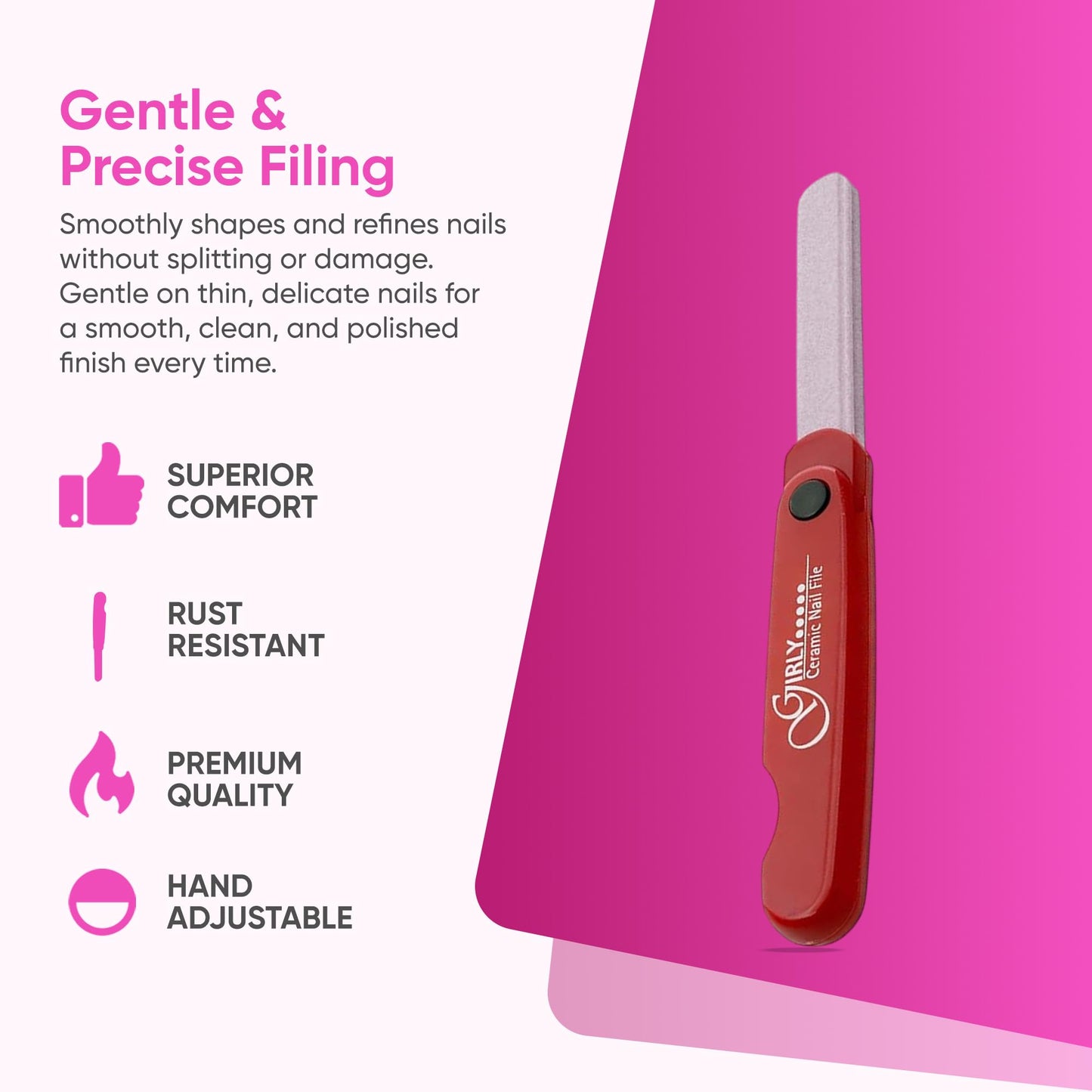 YNR Professional Nail File and Buffer Set with Emery Boards for Natural Nails - Mini Nail Files for Fingernails & Toenails - Durable Nail Buffer for Shaping, Smoothing. Shining & Gentle Buffing (Red)
