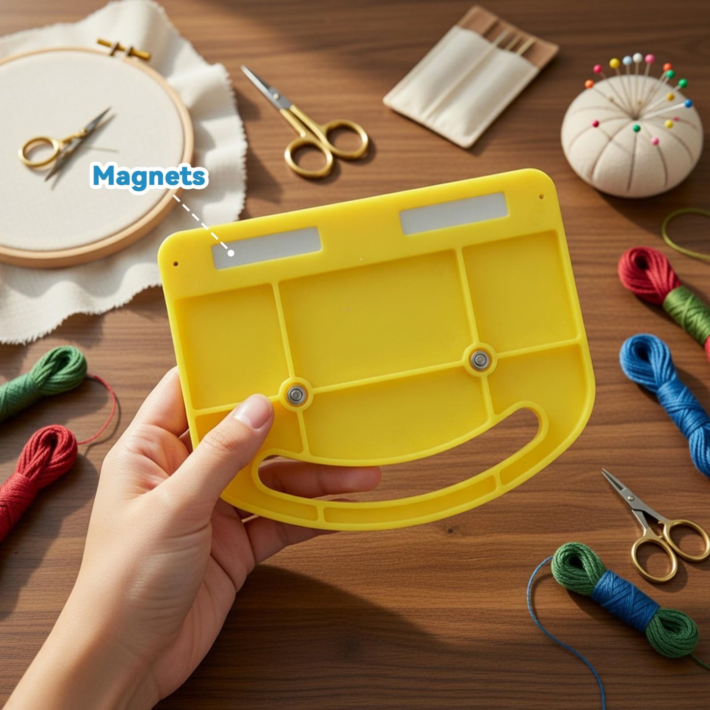 BrightRow Magnetic Hoop Clip Set Hat Embroidery Hoop Clip for Embroidery Machines with White Baseball Cap Secure Hat Brim Holder for Caps, Boots, Sleeves, Bags