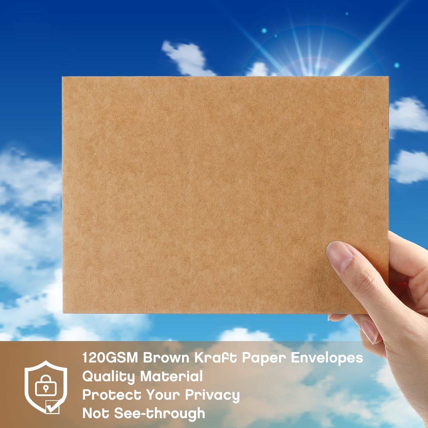 Fainne 800 Pack Brown Envelopes Bulk, Kraft Envelopes for Invitation, 120 GSM Gift Card for Office, Gift, Party, Baby Shower, Wedding (A6,4.75 x 6.5")