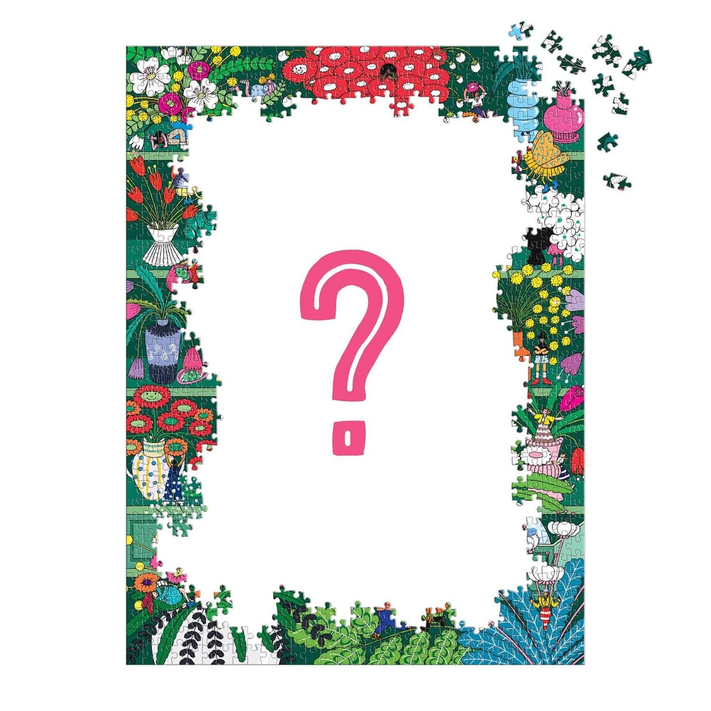 Galison Shelf Life – 1000 Piece Surprise Puzzle Fun and Challenging Activity with Bright and Bold Artwork of A House Shelf Revealed for Adults and Families