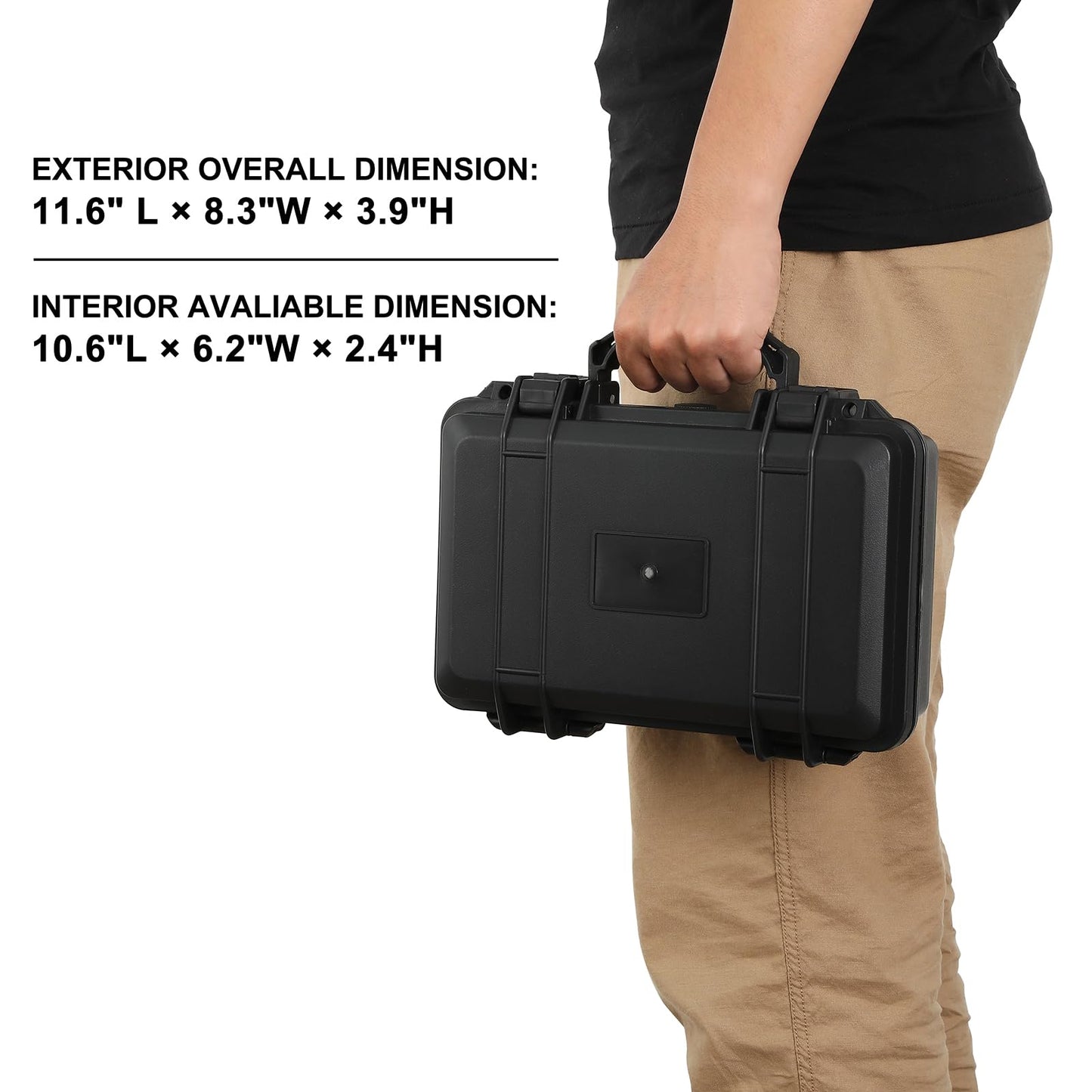Mayouko Portable Tool Box with Shock- Proof Sponge, Water Proof Grade IP67, Waterproof Hard Case with Foam Insert, Shockproof Carrying Case, Explosion Proof Box, 11.6"L×8.3"W×3.9"H