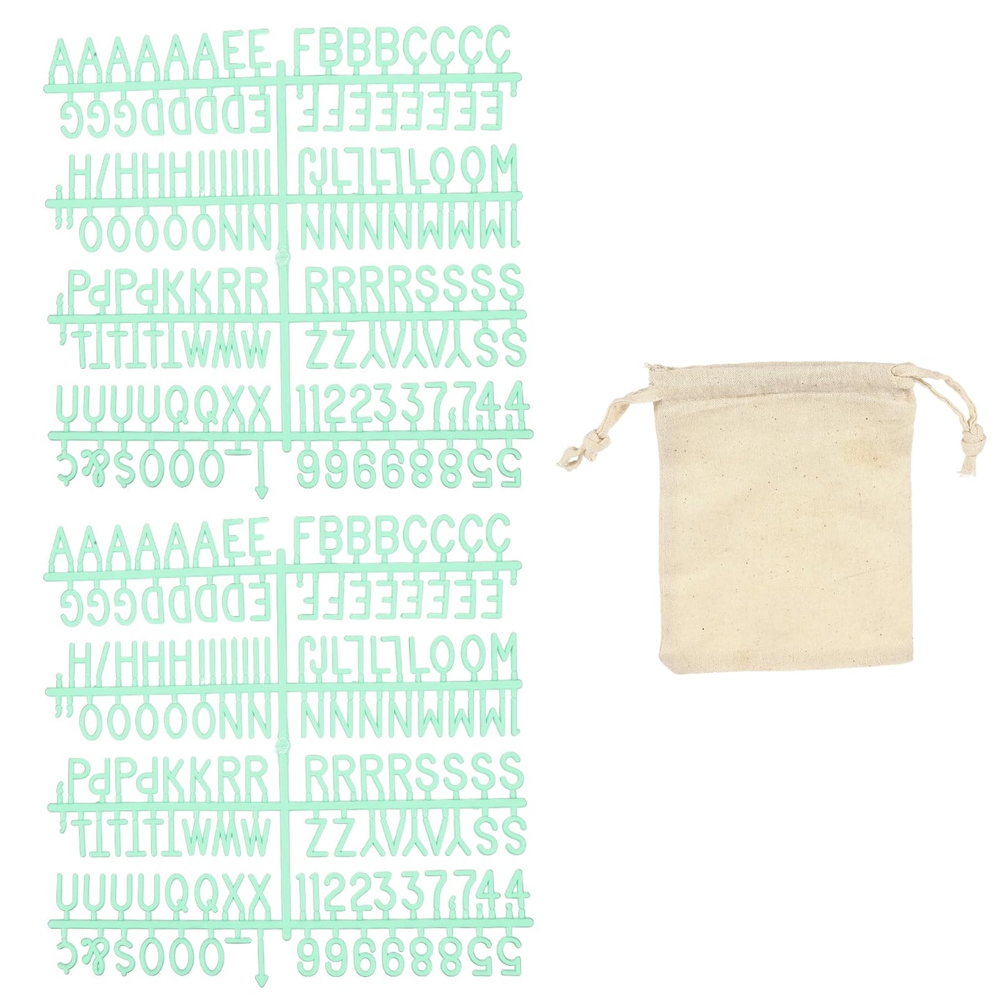PATIKIL 294 Piece Plastic Letters Set for Felt Letter Board, Green Alphabet Message Board Accessories Including Letter Numbers with Restraint Strap for Cafe, Wedding, Birthday