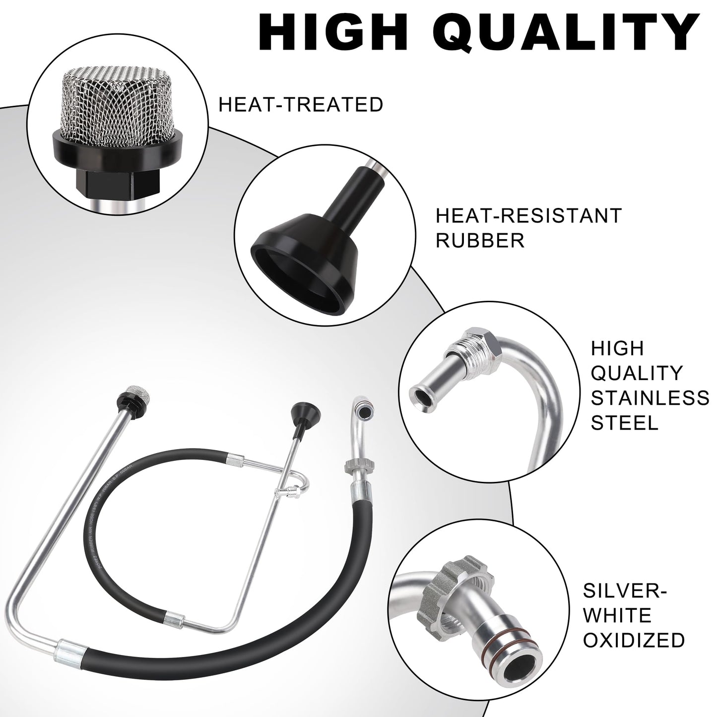 Hromee Stainless Steel Suction Hose and Reflux Line Sets, Airless Paint Sprayer Accessories for Graco 390 395 490 495 595 695